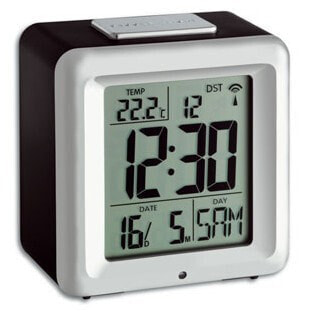 TFA 60.2503 - Digital alarm clock - Black - Silver - 12/24h - -5 - 50 °C - F - °C - Battery