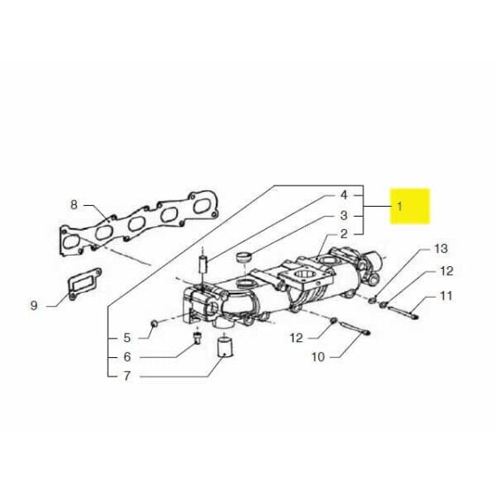 VETUS 5 Cylinder Exhaust Manifold Assembly
