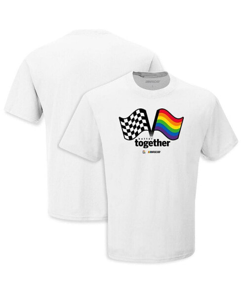 Men's and Women's White NASCAR Better Together T-shirt