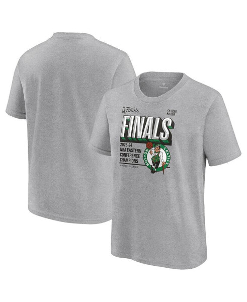 Big Boys and Girls Heather Gray Boston Celtics 2024 Eastern Conference Champions Locker Room T-Shirt