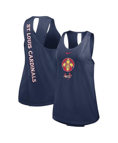 Women's Navy St. Louis Cardinals 2024 City Connect Criss Cross Performance Tank Top