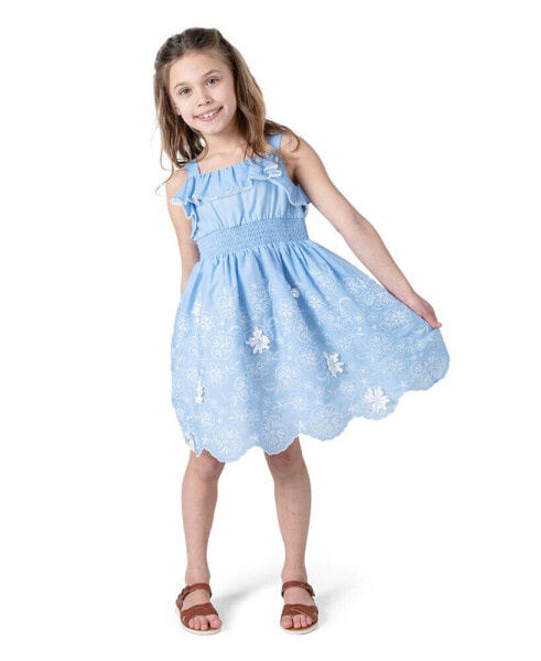 Toddler & Little Girls 3D Embroidered Dress