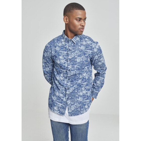 URBAN CLASSICS Shirt Printed Palm Denim