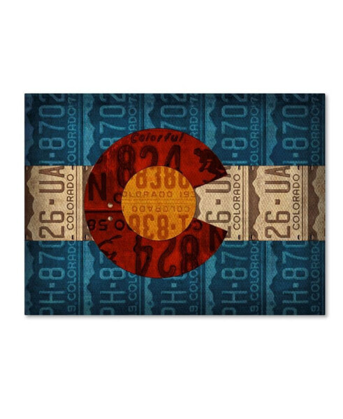 Design Turnpike 'Colorado State Flag License Plates' Canvas Art - 24" x 18" x 2"