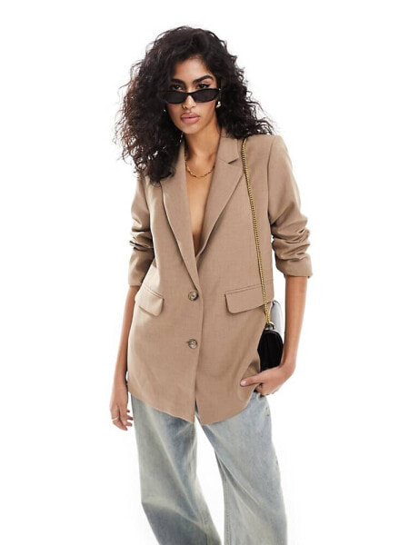 Selected Femme relaxed fit blazer in beige