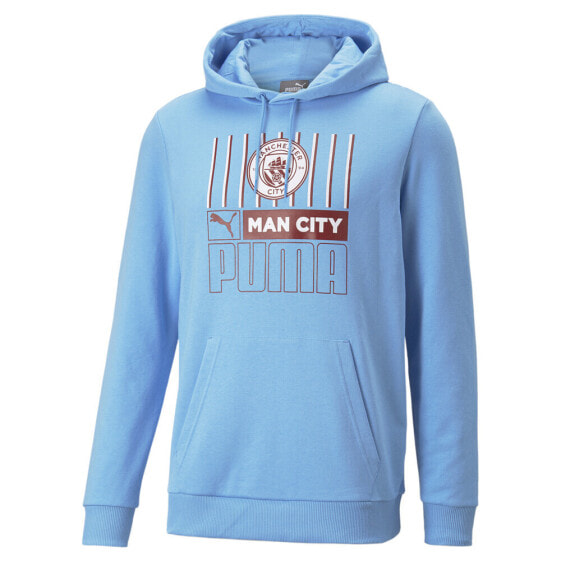 Puma Mcfc Ftblcore Pullover Hoodie Mens Blue Casual Outerwear 76778901