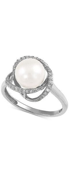 Cultured Freshwater Pearl (8mm) & Diamond (1/8 ct. t.w.) Ring in 14k Gold