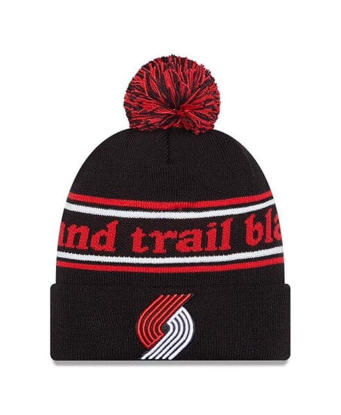 Men's Black Portland Trail Blazers Marquee Cuffed Knit Hat with Pom