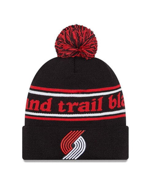 Men's Black Portland Trail Blazers Marquee Cuffed Knit Hat with Pom