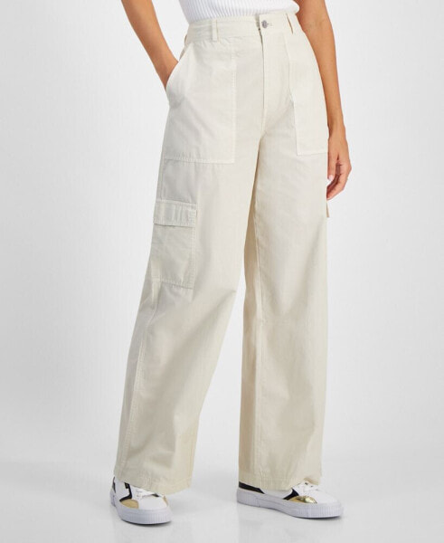 Women's Cotton High-Rise Cargo Pants