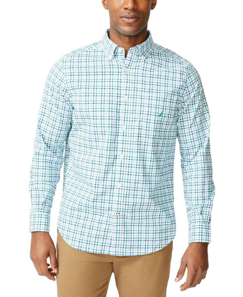 Men's Classic-Fit Long-Sleeve Gingham Poplin Shirt