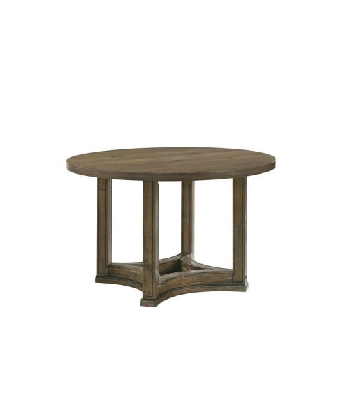 Parfield Round Dining Table, Weathered Oak Finish