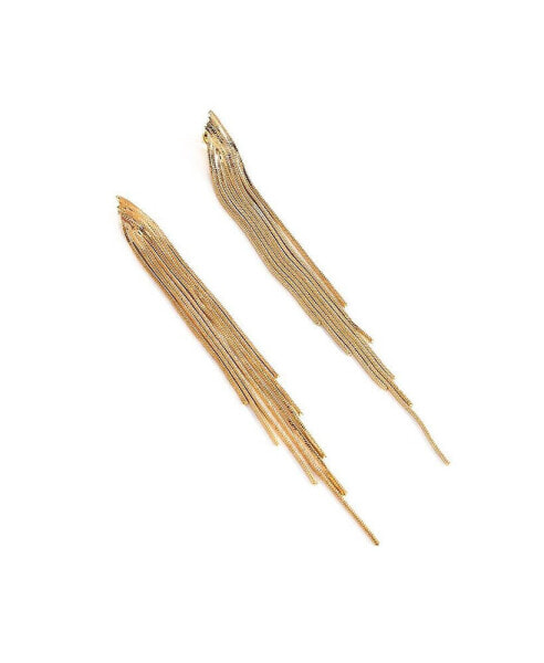 Women's Gold Metallic Chain Drop Earrings