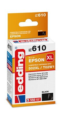 EDDING Tintenpatrone ersetzt Epson 502XL T02W1 Kompatibel einzeln Schwarz - Compatible - Ink Cartridge