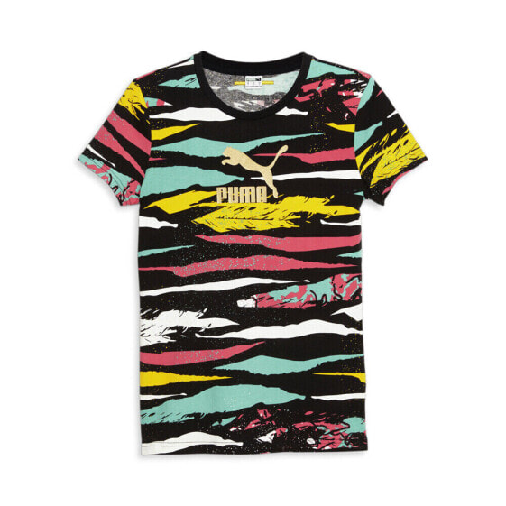 Puma Wal Classics Graphic Crew Neck Short Sleeve T-Shirt Womens Black Casual Top