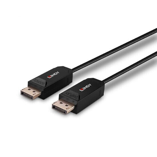 Lindy 40m Fibre Optic Hybrid DP 2.0 UBHR10 Cable, 10 m, DisplayPort, DisplayPort, Male, Male, 7680 x 4320 pixels