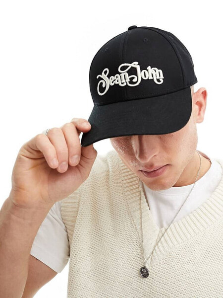 Sean John retro logo baseball cap in black