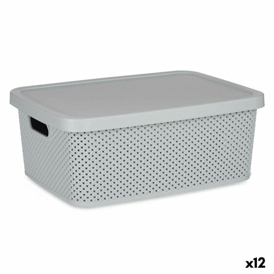 Контейнер для хранения с крышкой серый Kipit 13 L 28 x 15 x 39 cm (12 штук)