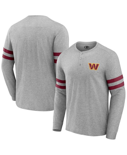 Men's NFL x Darius Rucker Collection by Heather Gray Washington Commanders Henley Long Sleeve T-shirt