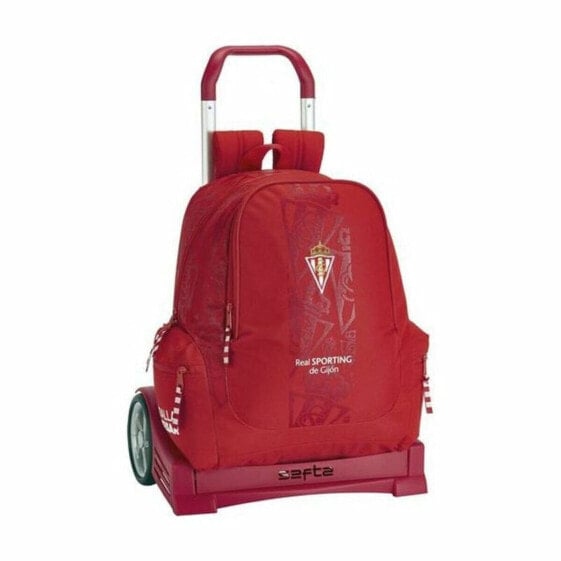 Школьный рюкзак с колесиками Evolution Real Sporting de Gijón Красный