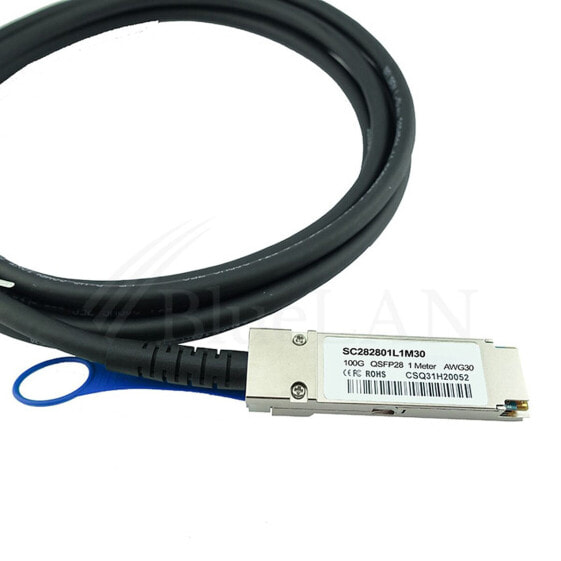 BlueOptics QSFP28-DAC-5M-LE-BL - 5 m - QSFP28 - QSFP28 - Female - Black - 100 Gbit/s