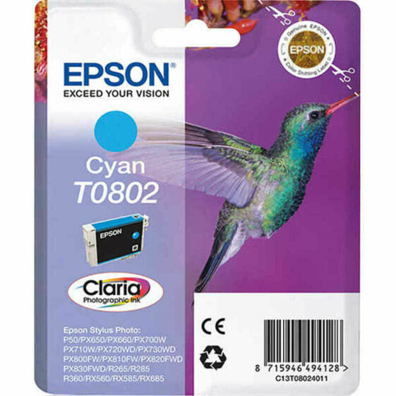 Картридж с оригинальными чернилами Epson C13T08024011 Циановый