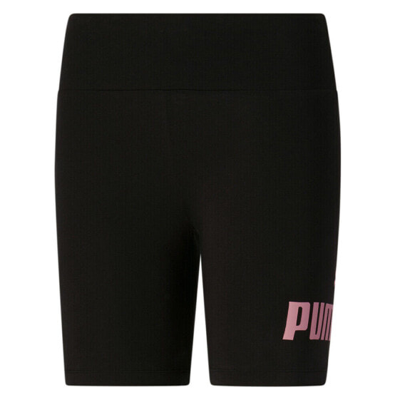 Puma Essentials Logo 7 Inch Bike Shorts Womens Black Casual Athletic Bottoms 848