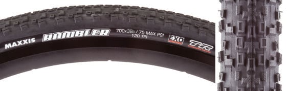 Maxxis Rambler Tire - 700 x 38, Tubeless, Folding, Black, Dual, EXO