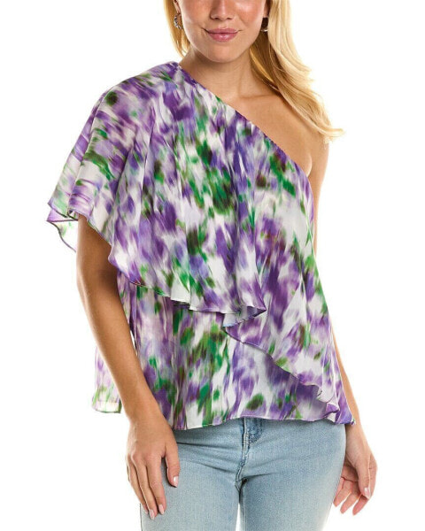 Tracy Reese One-Shoulder Cascade Blouse Women's