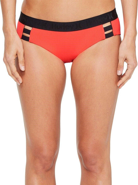 Hurley Quick Dry 173895 Womens Strappy Boy Bottoms Bright Crimson Size Small