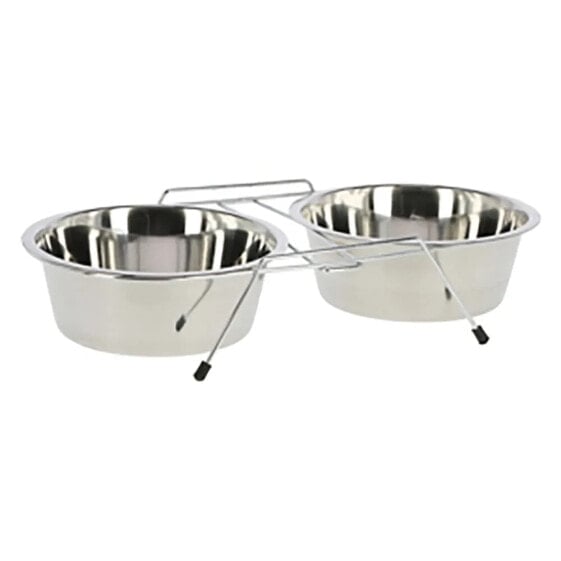 KERBL Double stainless steel feeeder 2x1.800ml