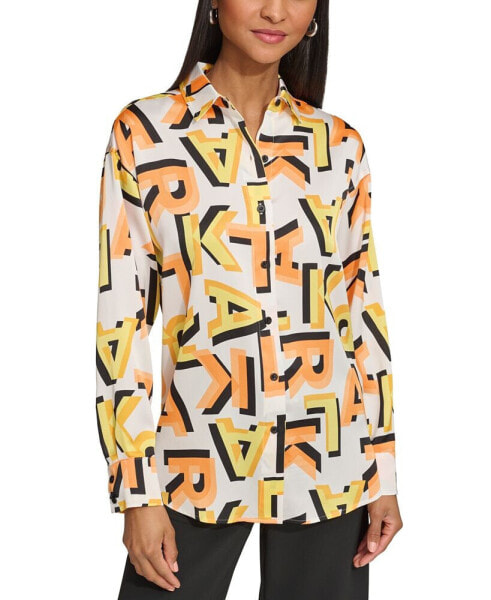 Women's Abstract-Print Oversized Shirt