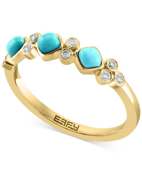 EFFY® Turquoise & Diamond (1/10 ct. t.w.) Ring in 14k Gold
