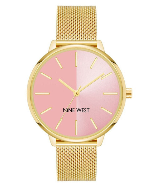 Women's Quartz Gold-Tone Stainless Steel Mesh Band Watch, 40mm