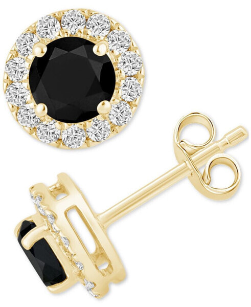 Серьги Macy's Black & White Halo Stud