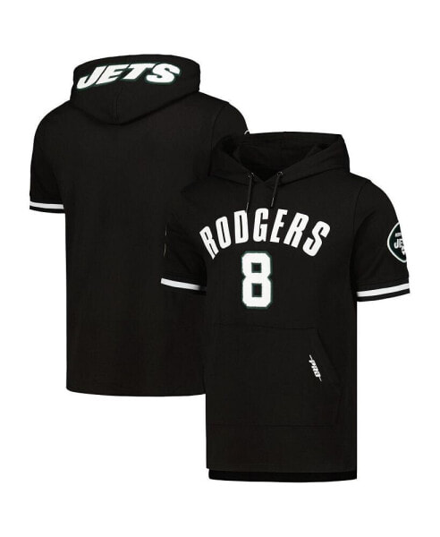 Men's Aaron Rodgers Black New York Jets Player Name and Number Hoodie T-shirt