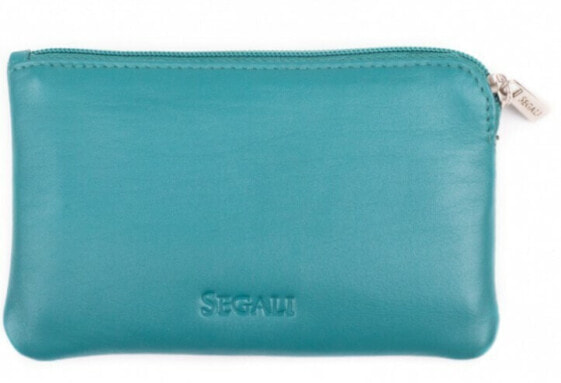 Leather mini wallet-key ring 7289 emerald