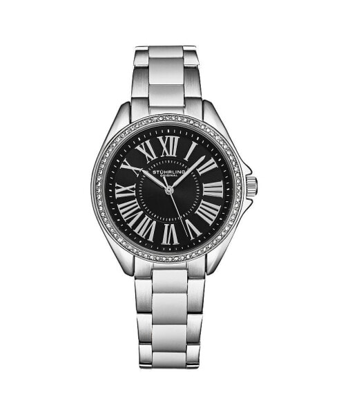 Women's Symphony Silver-tone Stainless Steel , Black Dial , 45mm Round Watch