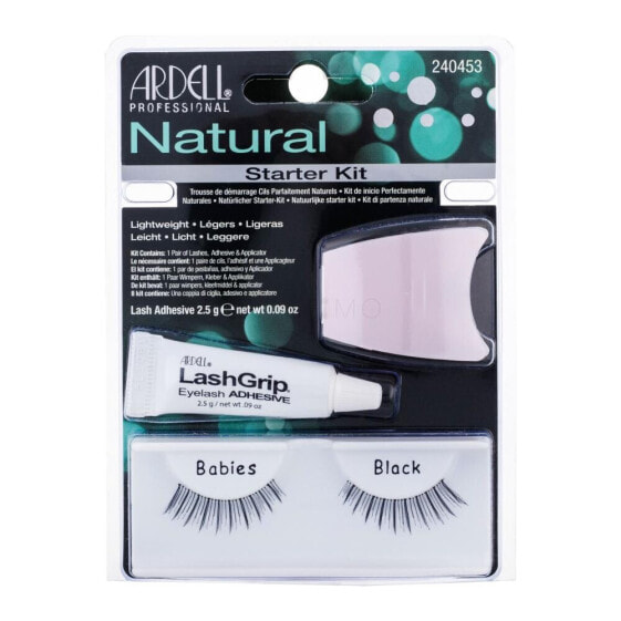 Ardell Natural Babies 1 St. falsche wimpern für Frauen Falsche Wimpern Natural 1 Paar + Wimpernkleber LashGrip 2,5 g + Applikator 1 St