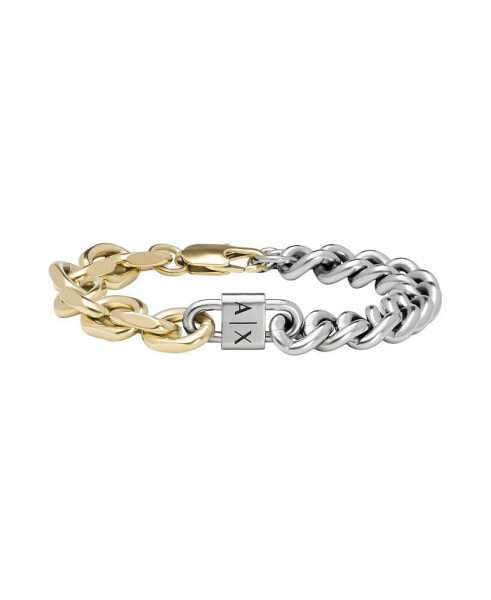 Men's Two-Tone Stainless Steel Chain Bracelet