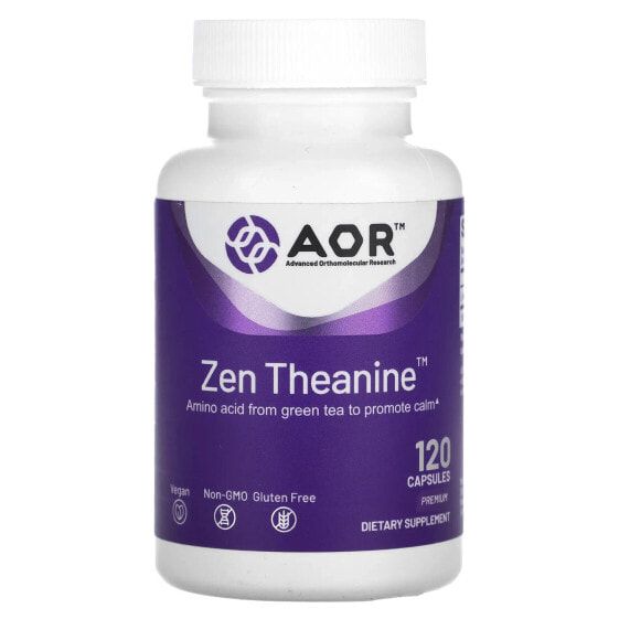 Аминокислоты Advanced Orthomolecular Research AOR Zen Theanine, 120 капсул