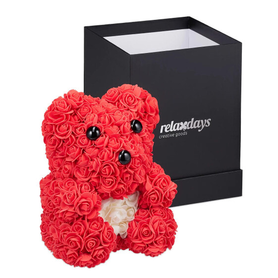 Roter Rosen Teddybär mit Geschenkbox