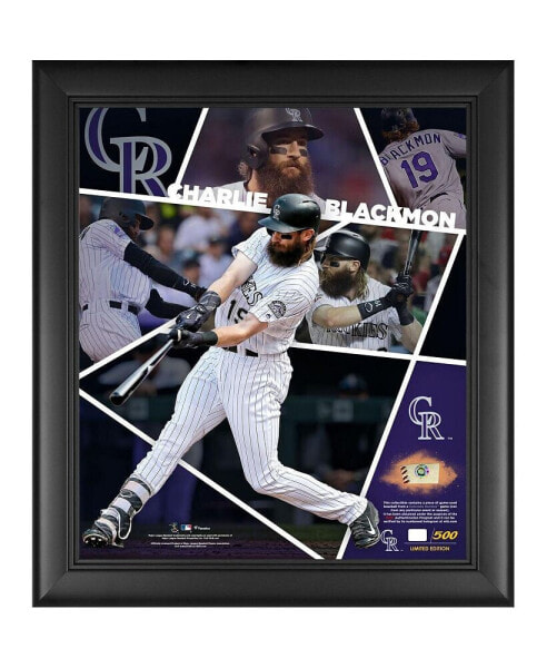 Charlie Blackmon Colorado Rockies Framed 15" x 17" Impact Player Collage with a Piece of Game-Used Baseball - Limited Edition of 500