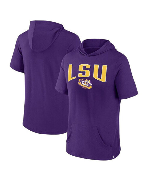 Men's Purple LSU Tigers Outline Lower Arch Hoodie T-shirt