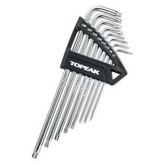 Инструмент набор TOPEAK набор ключей Torx, набор 8 штук: T7/T9/T10/T15/T20/T25/T27/T30 из хром-ванадиевой стали, складная вешалка для подвески ключей на стене - Спорт и отдых > Велоспорт > Аксессуары > Инструменты