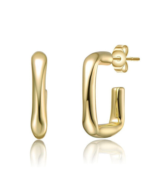 Stylish 14k Gold Plated G-Shaped Hoop Earrings
