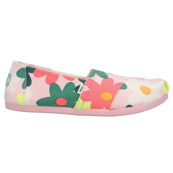TOMS Alpargata Floral Slip On Womens Multi, Pink Flats Casual 10018177T