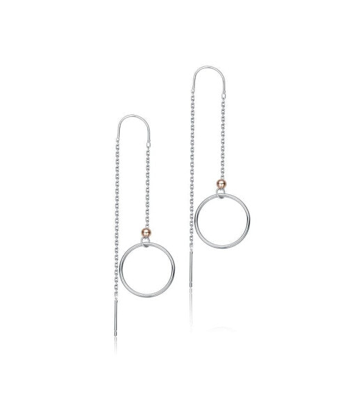 Classic Sterling Silver Two-Tone Dangling Earrings