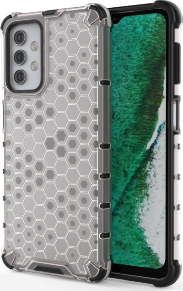 Hurtel Honeycomb etui pancerny pokrowiec z żelową ramką Samsung Galaxy A32 5G przezroczysty