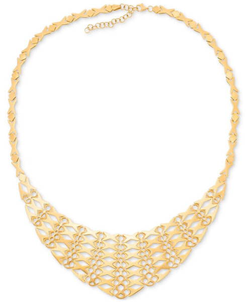 Macy's graduated Openwork Statement Necklace in 14k Gold-Plated Sterling Silver, 17" + 2"